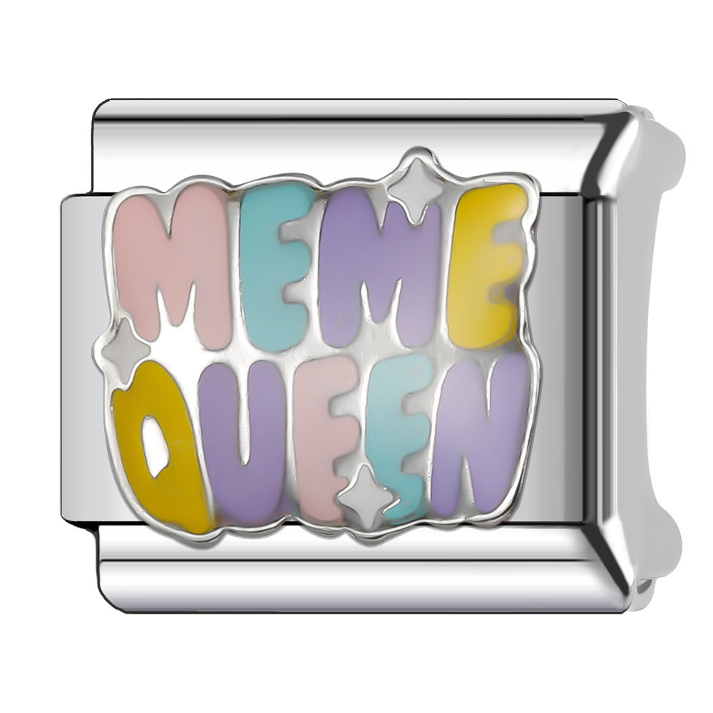 Wholesale Italian Charm Bracelet 9mm DIY Splicing English Stainless Steel Composable Bracelet