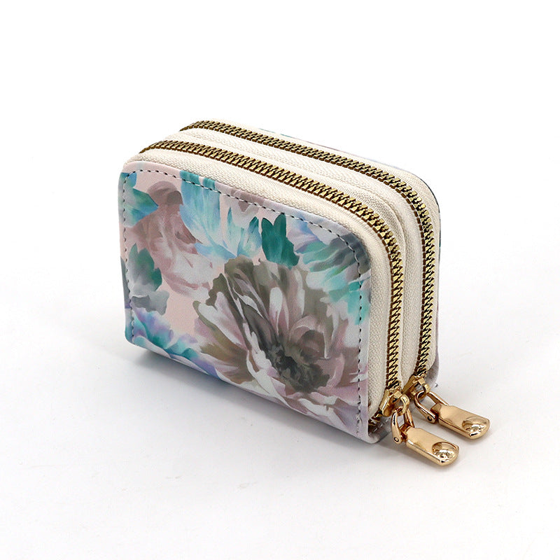 Wholesale Flower Card Holder Multi-card Slot Multi-function Zipper Wallet ACC-WT-BiLH010