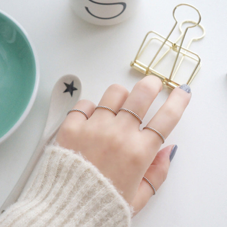 Wholesale  twist S925 silver fine ring closed ring