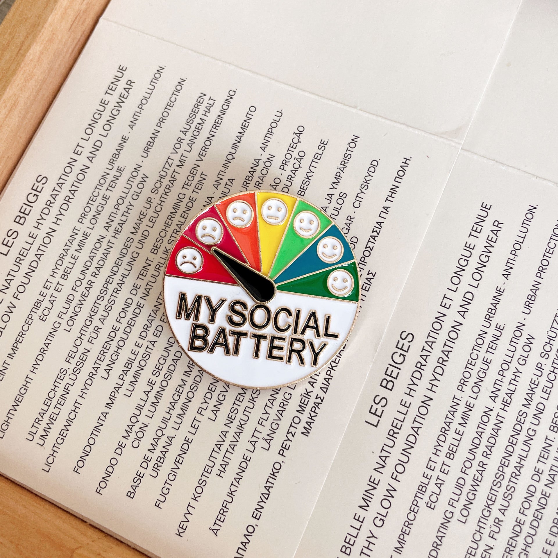 Wholesale  Emotion Management Energy Metal Badge Brooch