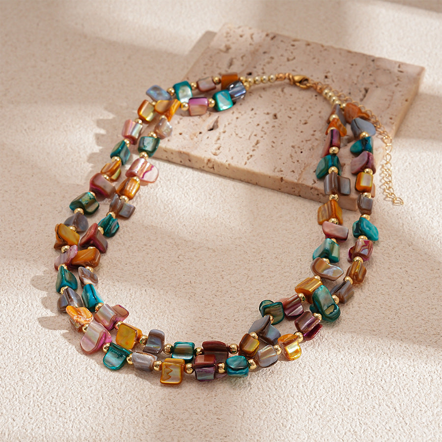 Wholesale Irregular Shell Bead Clavicle Necklace,  Resort Style Geometric Handmade Jewelry Accessory for Women