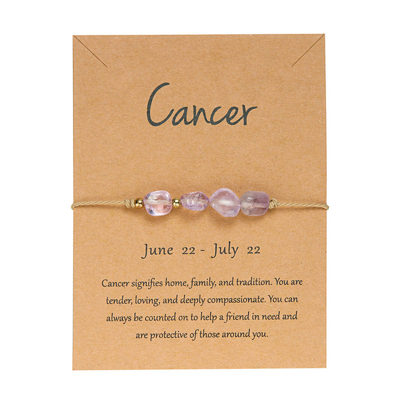 Wholesale Zodiac Natural Stone Handwoven Bracelet Women S Gift Jewelry Accessory