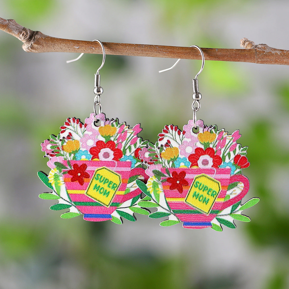 Wholesale  MOM flower love bouquet pendant earrings