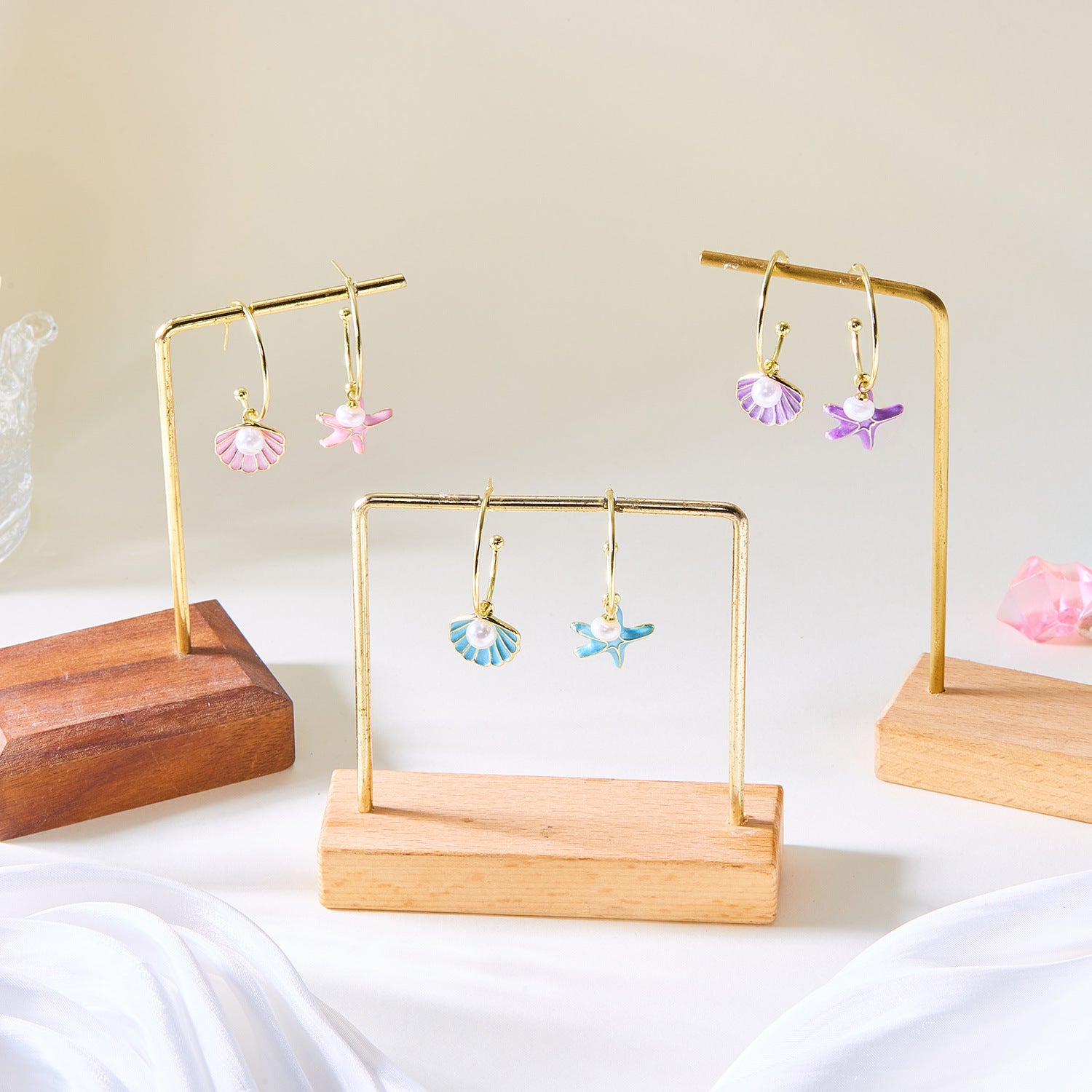 Wholesale Ocean Style Pearl Earrings Shell Starfish Jewelry