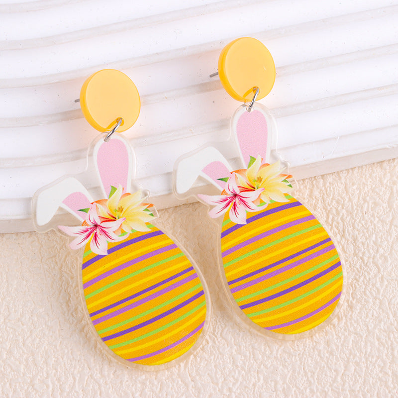 Wholesale 2PCS Acrylic Easter Carrot Chick Earrings