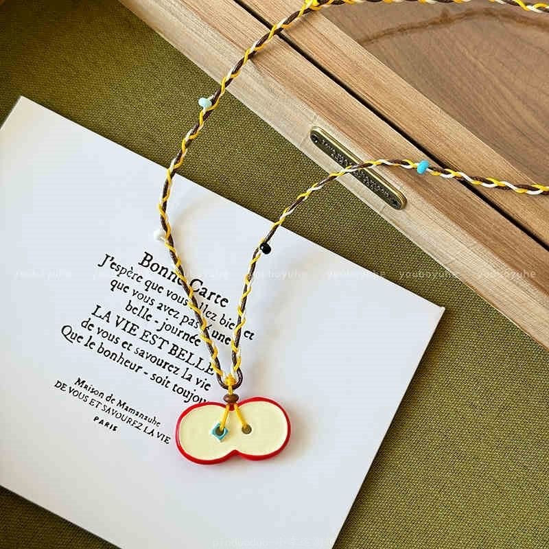 Wholesale Cartoon Ceramic Puppy Beaded Pendant Necklace