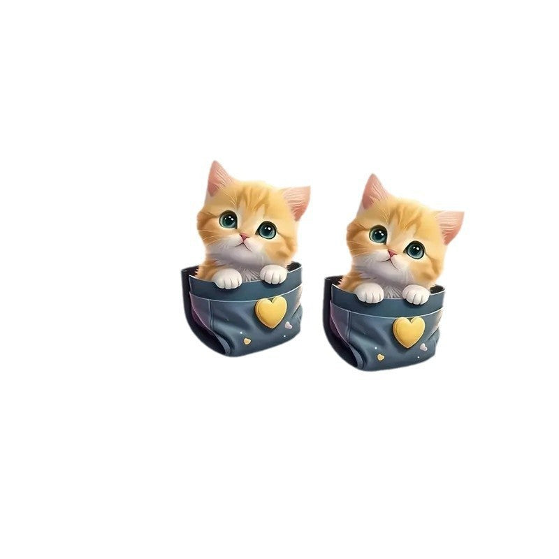 Wholesale Pocket Kitten 2D Acrylic Earrings