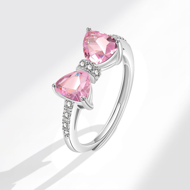 Wholesale Pink Crystal Butterfly Ring Index Finger Butterfly Rings Adjustable Rings ACC-RS-YJY003