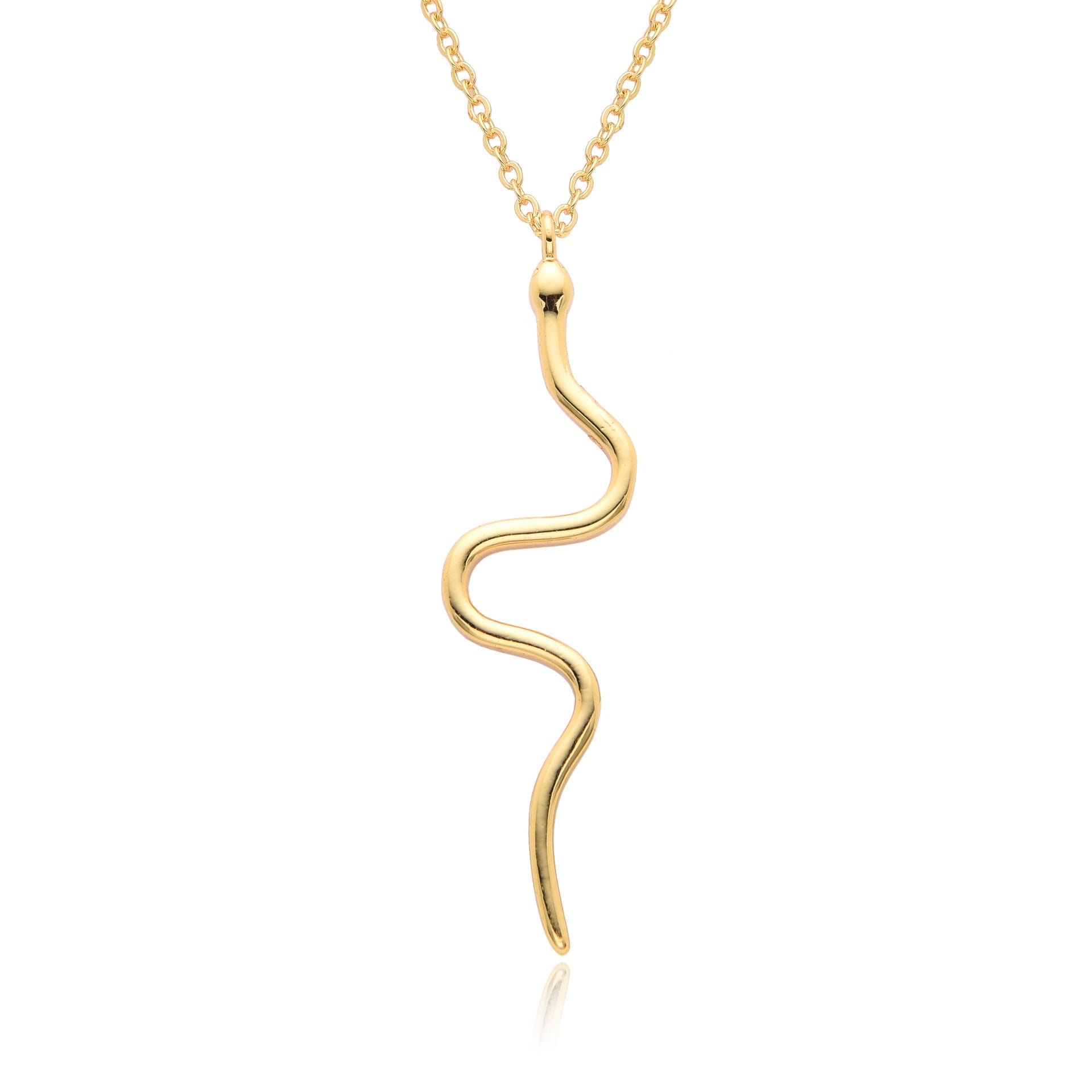 Wholesale 18K copper gold plated popular jewelry snake-shaped element pendant necklaces