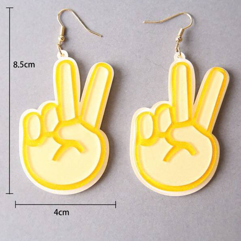 Wholesale Cartoon Scissors Hand Acrylic Earrings ACC-ES-FuSu001
