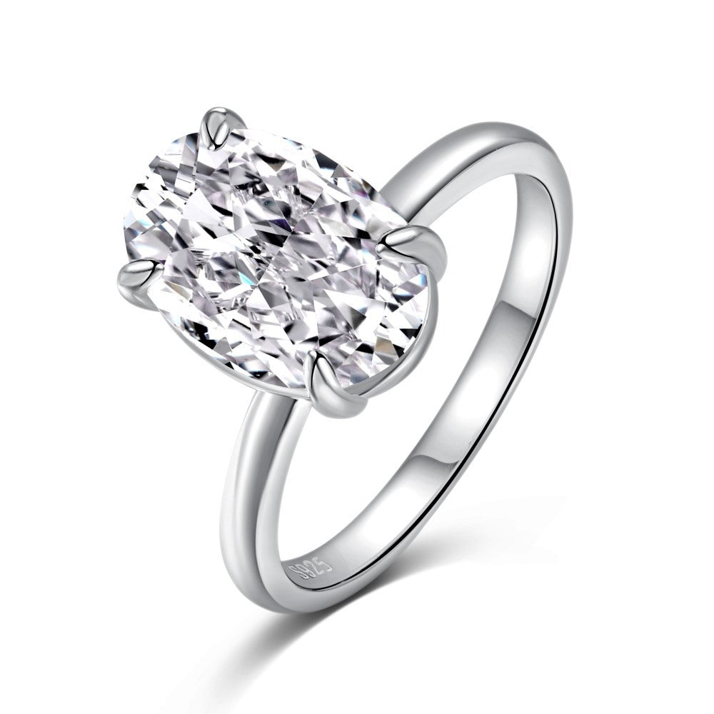 Wholesale 925 Sterling Silver Zircon Ring Women S Oval Radiant Cut High Carbon Diamond Look Jewelry Accessory Everyday Wear