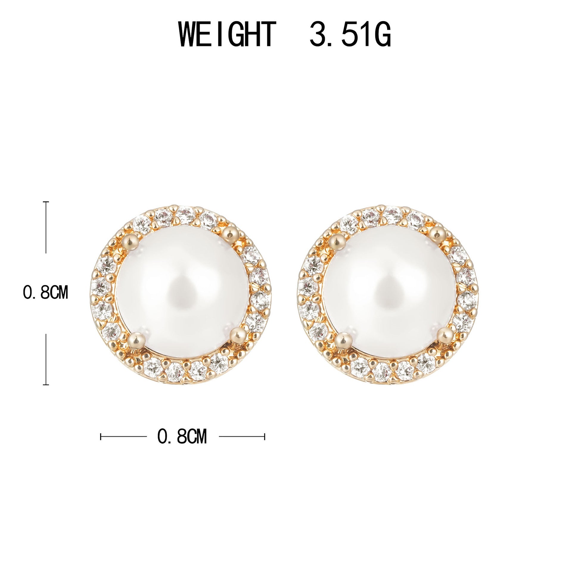 Wholesale  fashion copper earrings pearl zircon ear clip