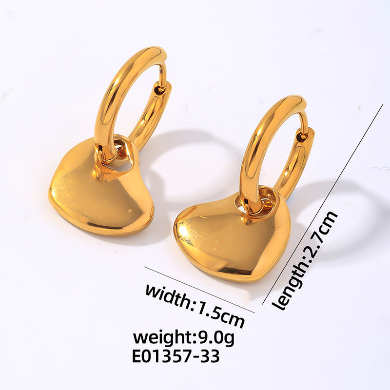 Wholesale Stainless Steel Earrings Heart Shape Drop Earrings ACC-ES-MOXI005