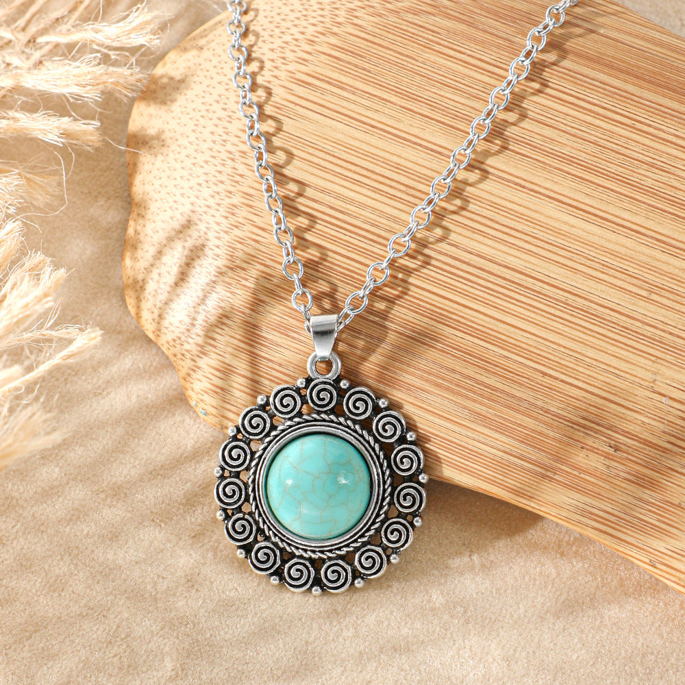 Wholesale Bohemian Heart Drop Pendant Necklace - Ethnic Style Zinc Alloy Inlay for Everyday Fashion Accessory