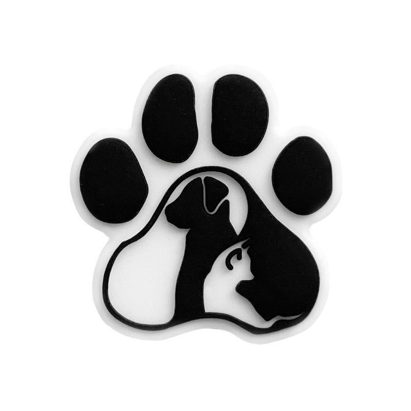 Wholesale of 10PCS Creative Dog Paw Print Food Grade Silicone Beads ACC-BDS-WDX029