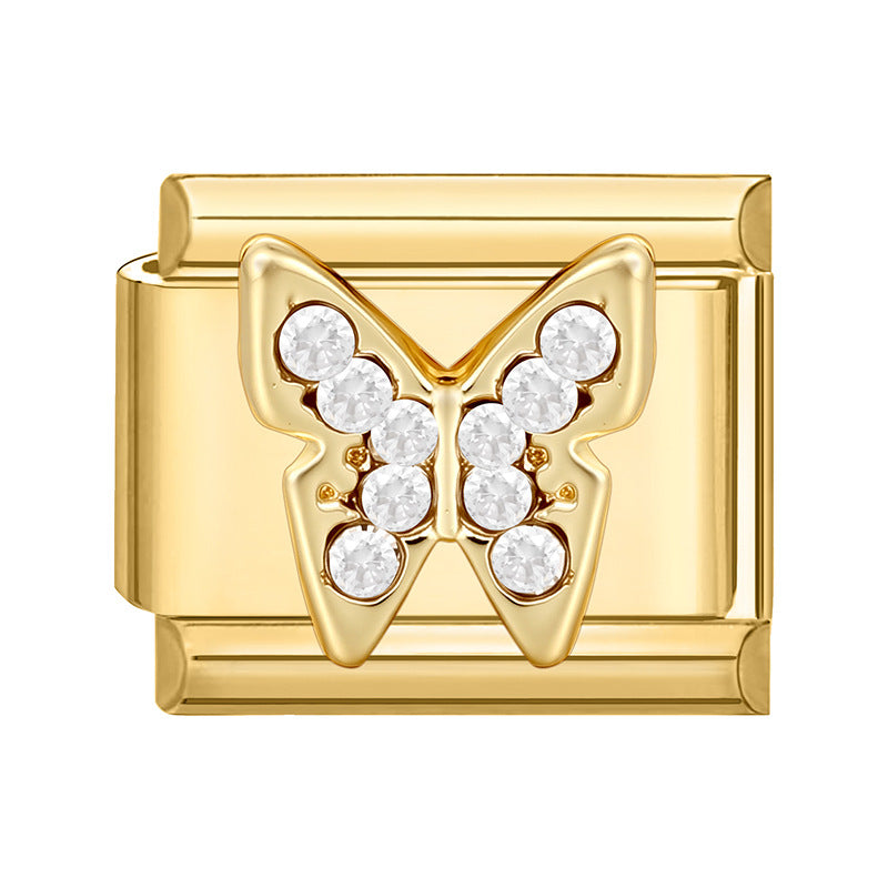 Wholesale 9mm Italian Charm Starter Bracelets DIY square Single Section Creative Stainless Steel Composable Bracelet