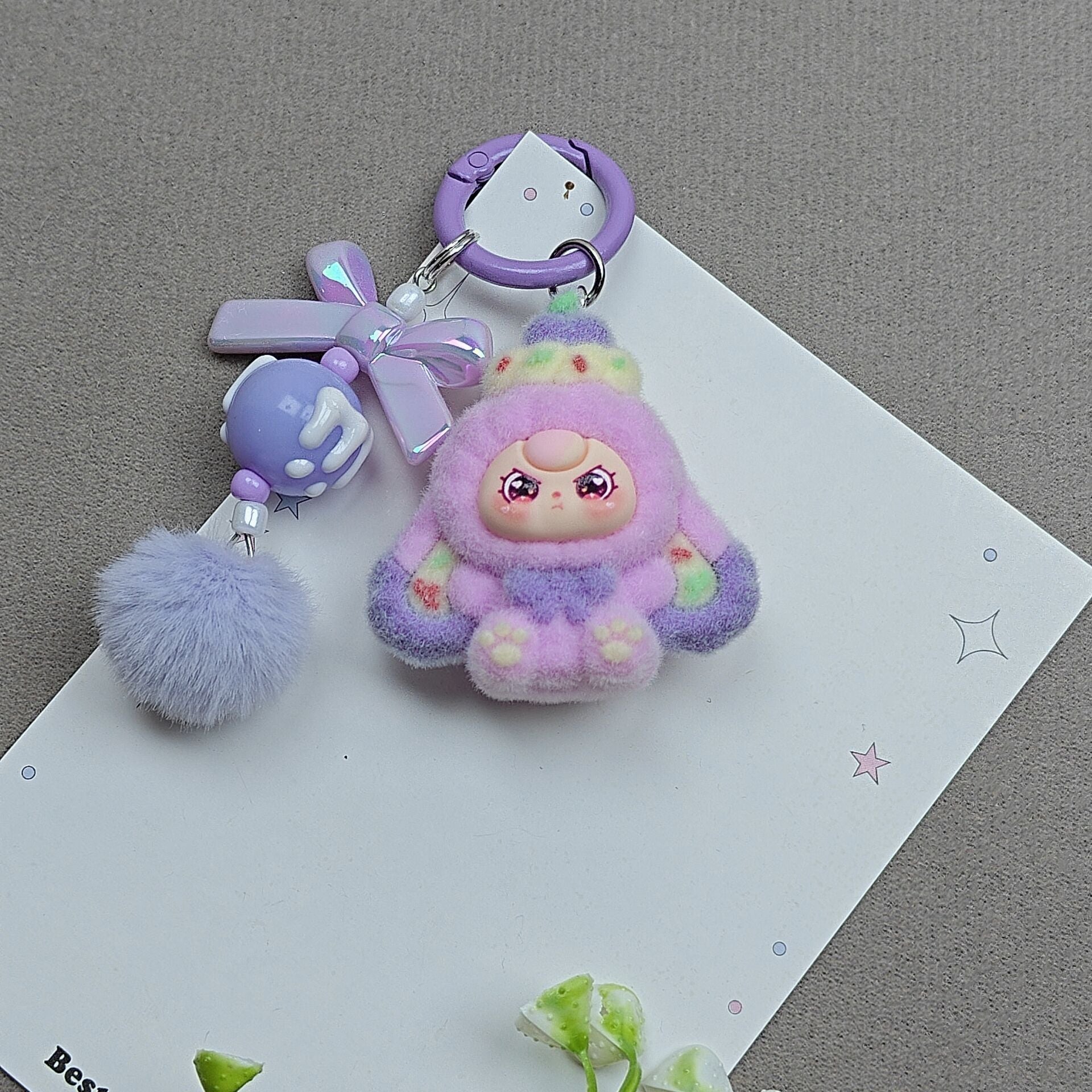 Wholesale  flocked  cartoon-themed keychains ACCVIP