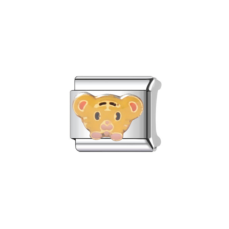 Wholesale Italian Charm Bracelet 9mm DIY Splicing Cute Cat Stainless Steel Composable Bracelet