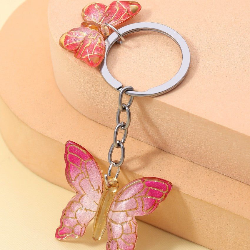 Wholesale Resin DIY Handmade Gradient Butterfly Keychains ACC-KC-RongR075