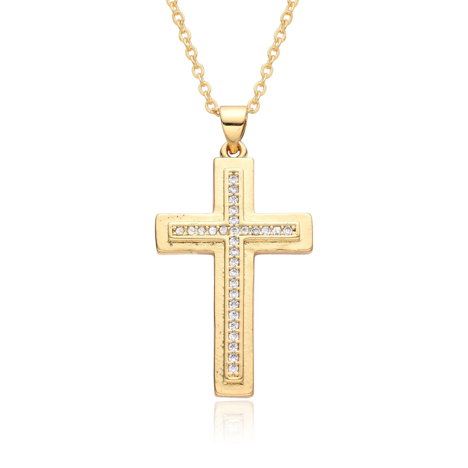 Wholesale  fashion Cross micro-inlaid necklace