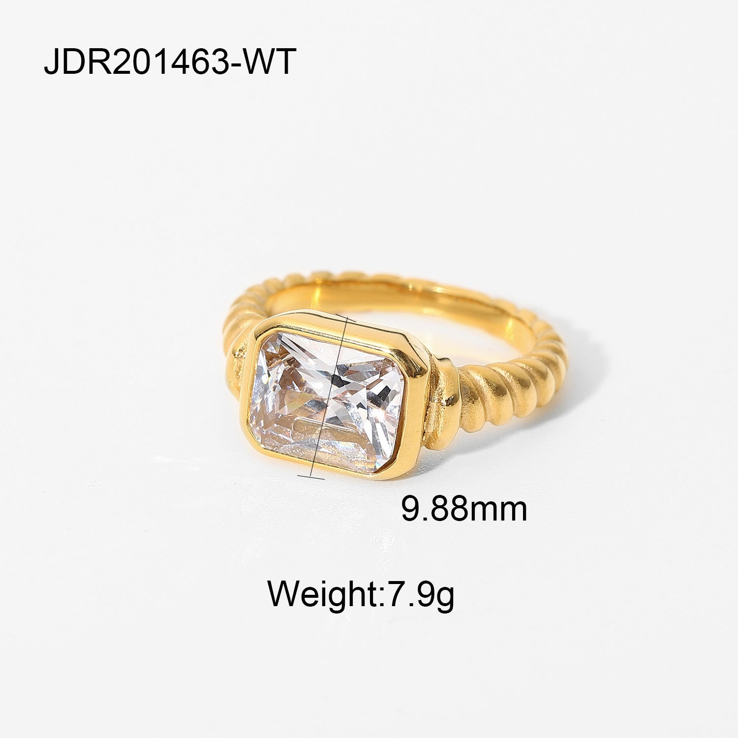 Wholesale Zircon Ring 18K Gold Plated Stainless Steel ACC-RS-Jied002