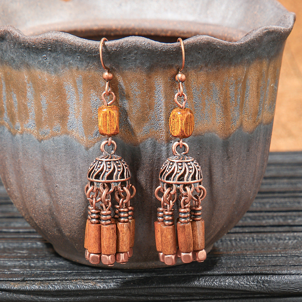 Wholesale Bohemian Geometric Tassel Earrings Zinc Alloy Jewelry Accessory