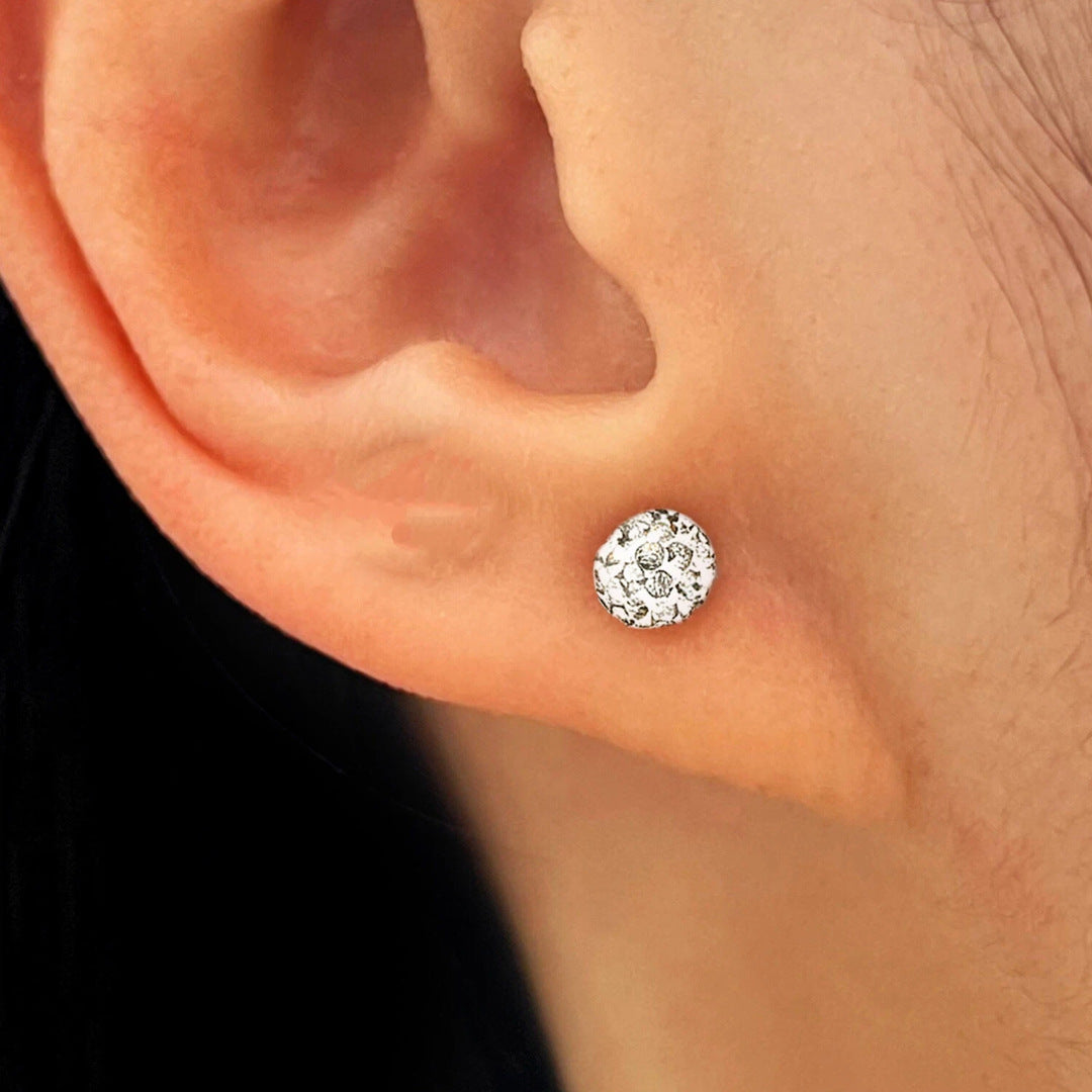 Wholesale Alloy Electroplated Screw Back Stud Earrings Spiral Ball Geometric Design For Women Stylish Jewelry Accessory