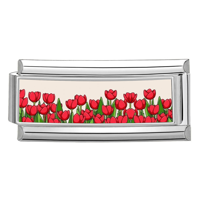 Wholesale 9mm Italian Charm Starter Bracelets DIY Flower Long Bracelet Stainless Steel Composable Bracelet