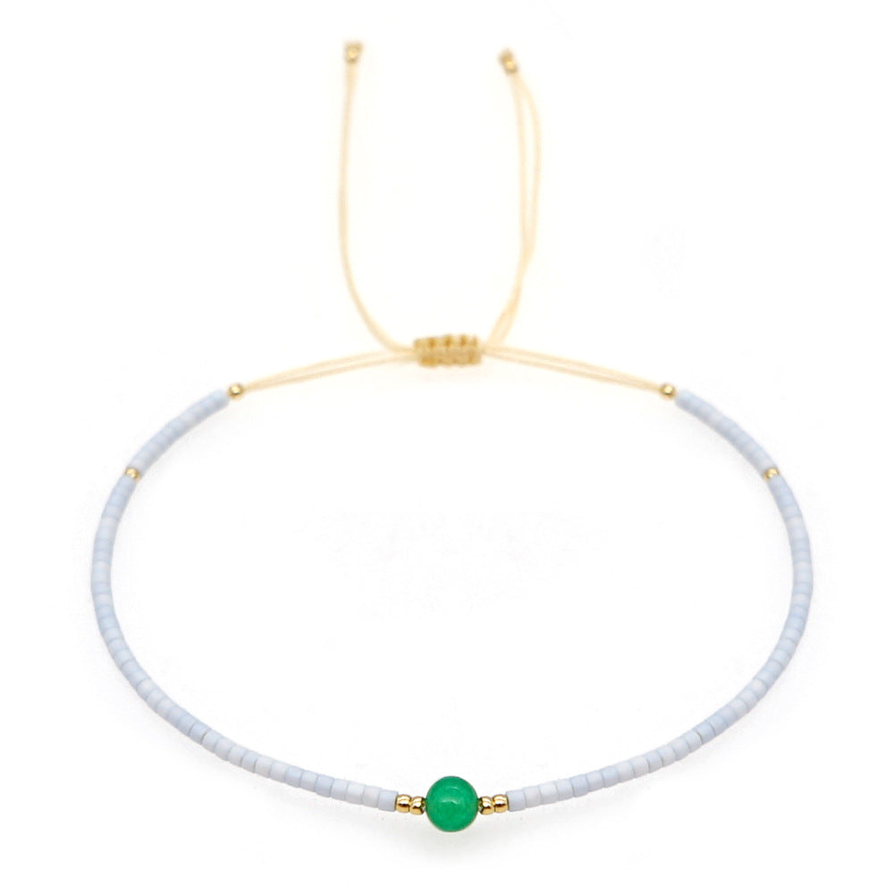 Bracelet de perles d'or des perles de riz en gros tissées à la main