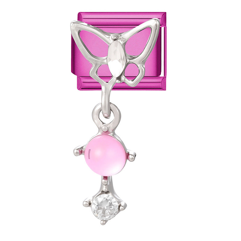 Wholesale 9mm Italian Charm Starter Bracelets DIY square Single Section Creative Stainless Steel Composable Bracelet