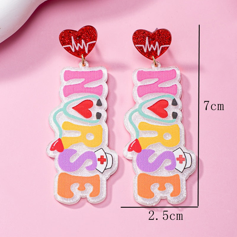 Wholesale New Earrings for Nurses Day Acrylic Earrings for Women