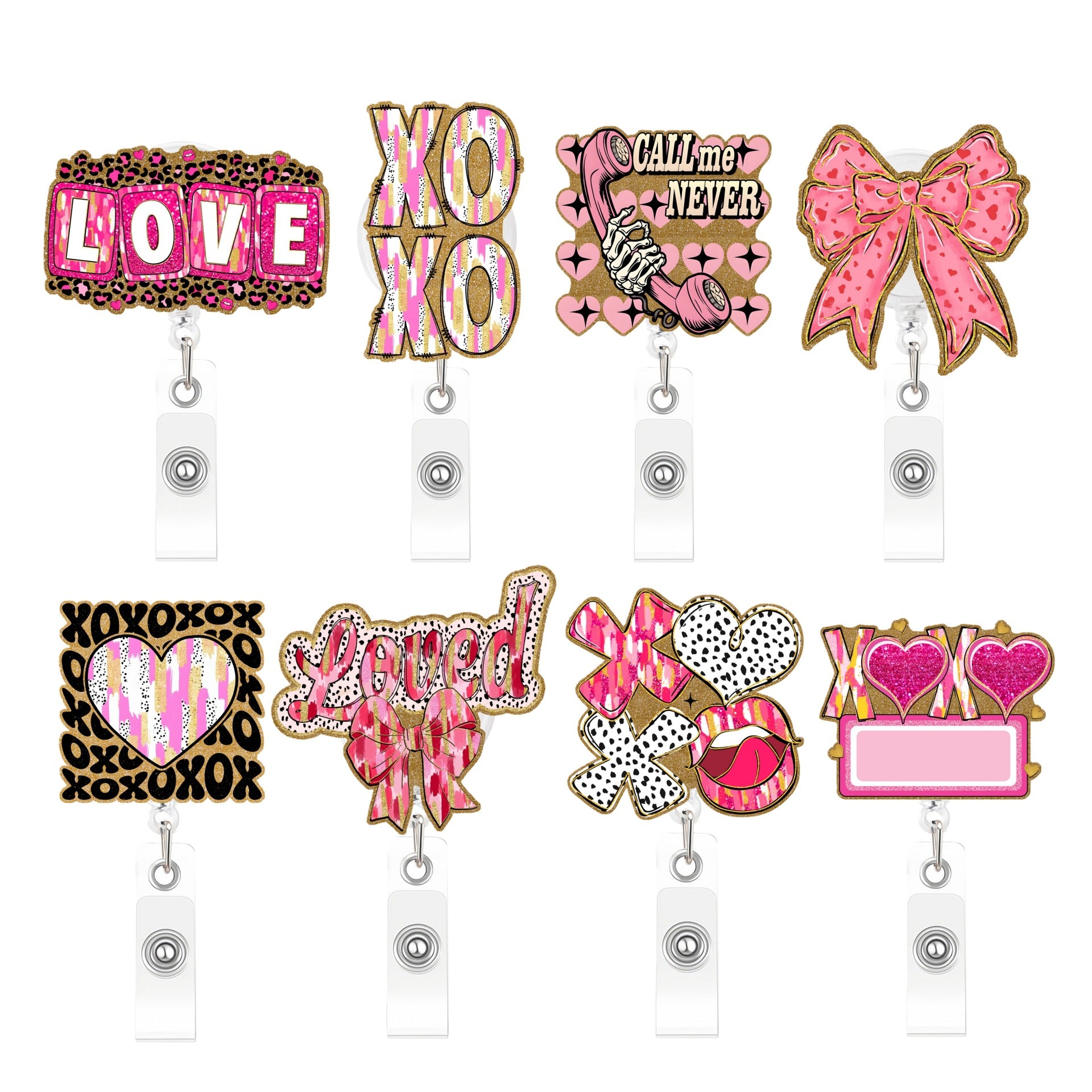 Wholesale 10pcs gold glitter creative Badge Reels