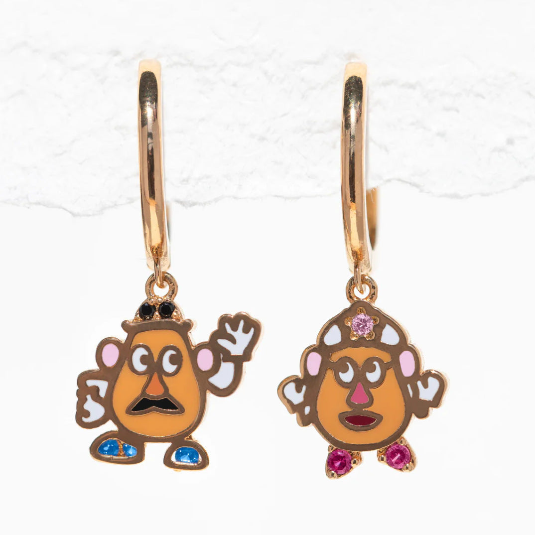 Wholesale Cartoon Cute Zircon Copper Plated 18K Gold Earrings ACC-ES-Xiny008