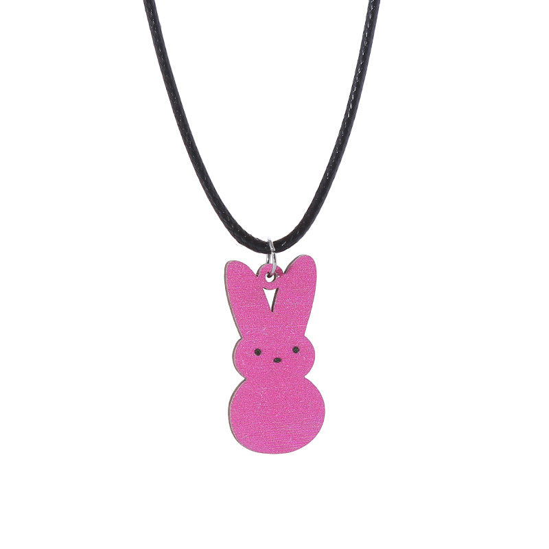 Wholesale Easter Bunny Wooden Earrings Necklaces