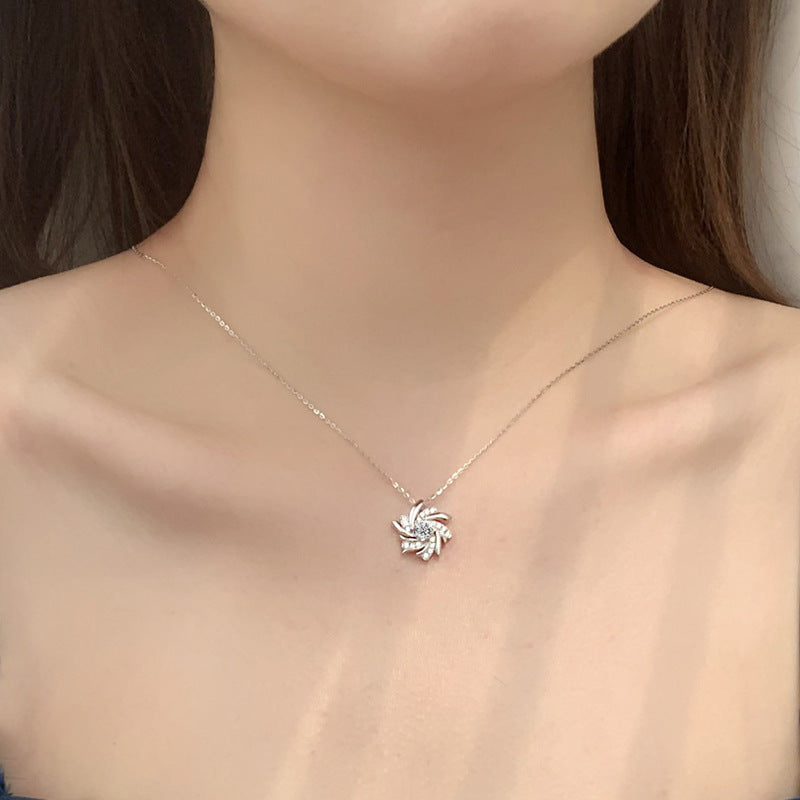 Wholesale Windmill S925 Sterling Silver Pendant Necklace