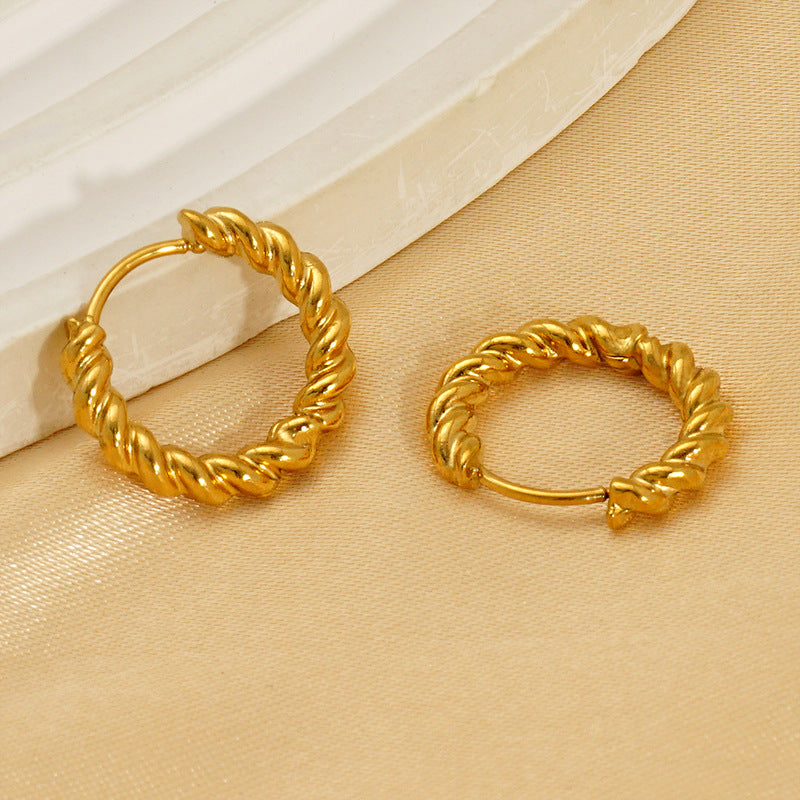 Wholesale Titanium Steel Gold-plated Earrings