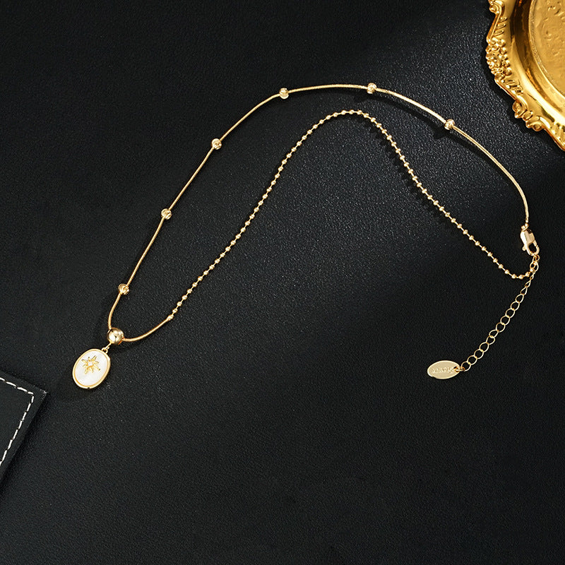 Wholesale Natural Fritillaria Bamang Star Pendant Necklace