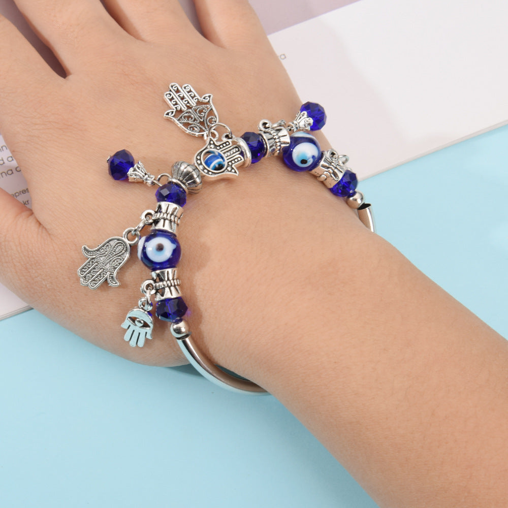 Wholesale Devil Eye Evil Eye Palm Bracelet Crystal Beaded Bracelet ACC-BT-Zheq003