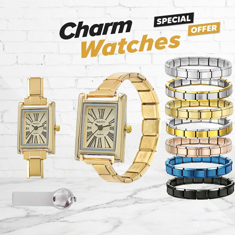 Wholesale Stainless Steel Modular Watch Bracelet Elastic Splice DIY Fashion Accessory for Casual Everyday Wear