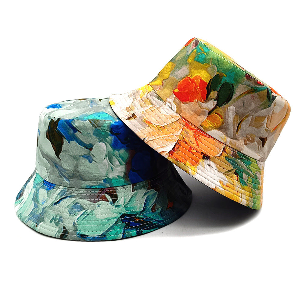 Wholesale Spring and Summer Floral Pattern Reversible Bucket Hat