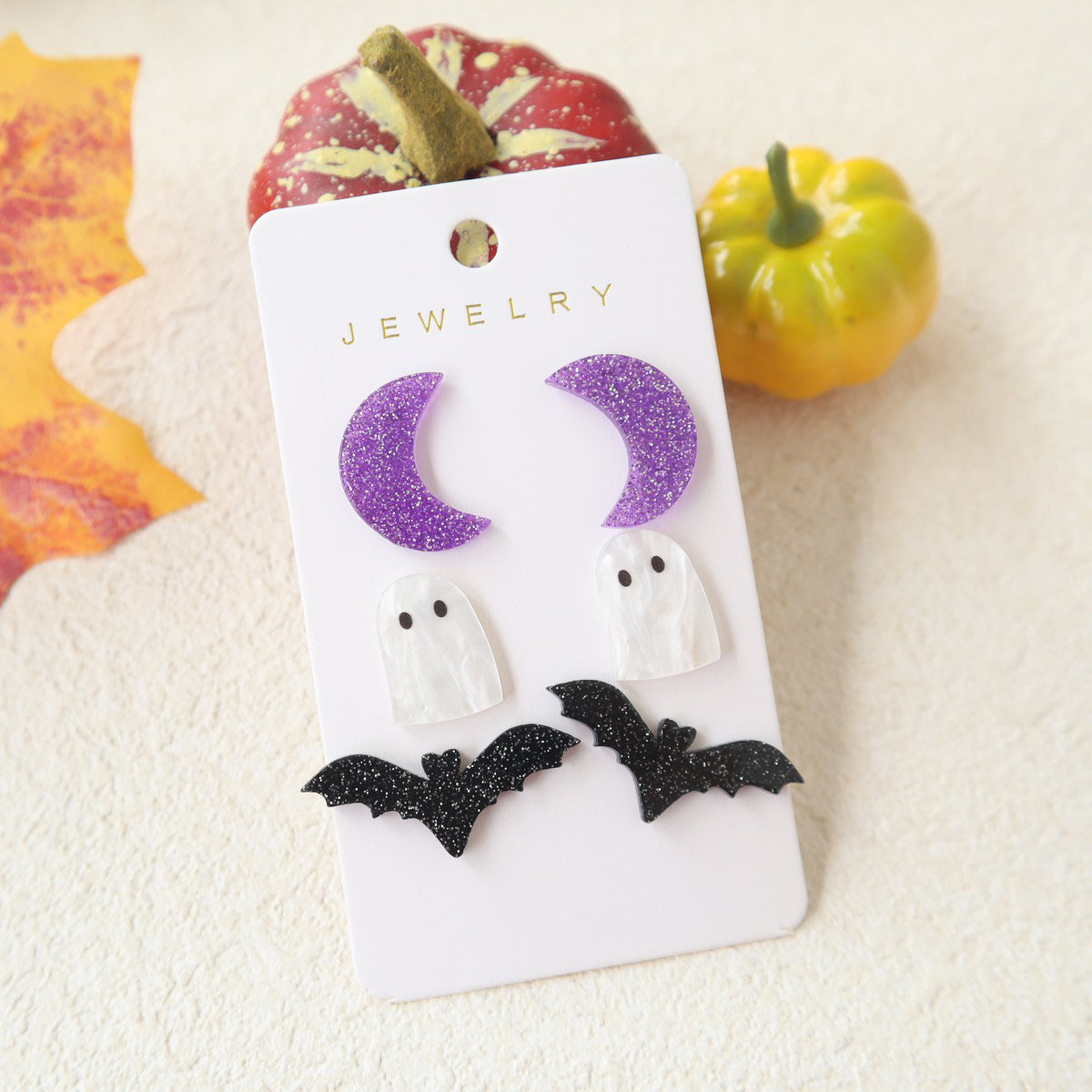 Wholesale Acrylic  Cartoon Ghost Bat Earring Set Cute Jewelry Accessory for Women
