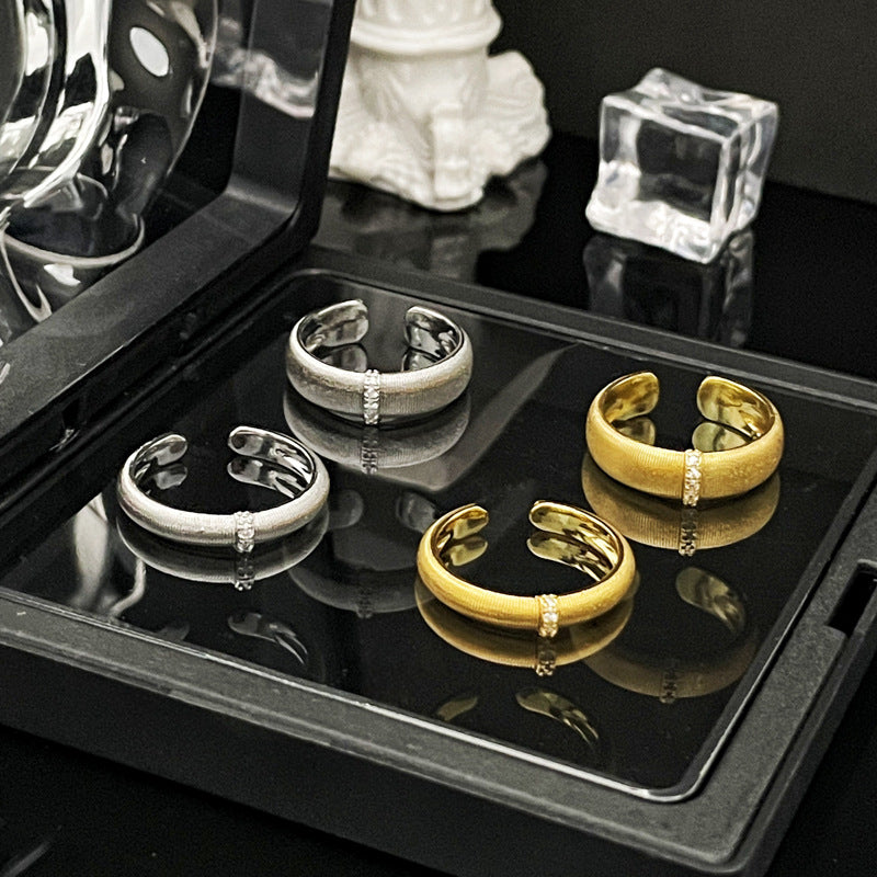 Wholesale Light Luxury Satin Wire-drawing Open Ring