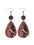 Wholesale  Irregular Graphic Cactus Pattern Leather Earrings