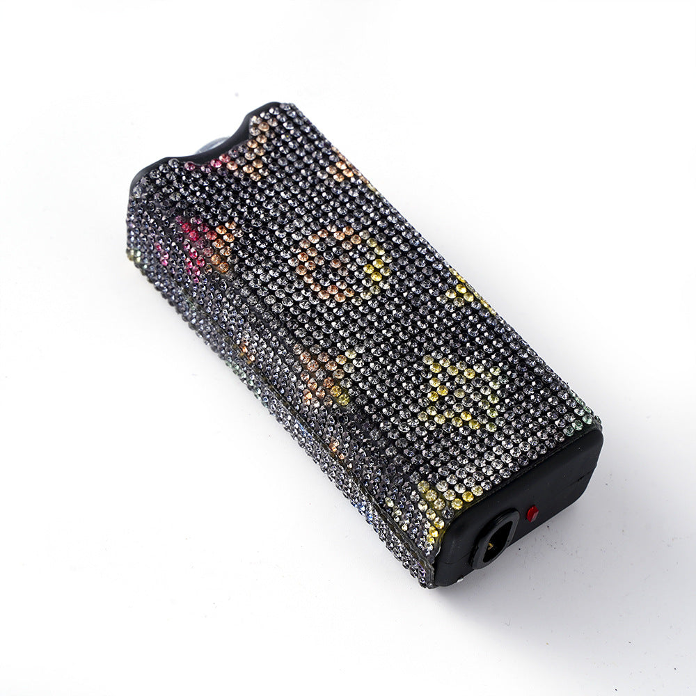 Wholesale Colorful Leopard Print Rhinestone Multifunctional Rechargeable Flashlight Keychain ACCVIP-KC-ZhiYa006