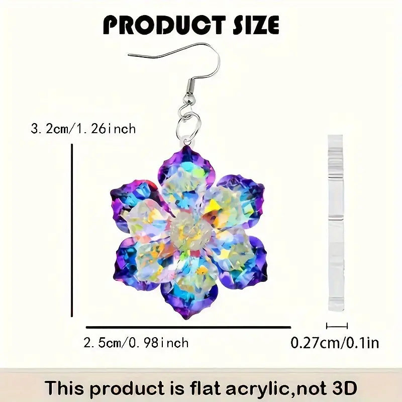 Wholesale Christmas Love Song Party Icy Flower Snowflake Acrylic Earrings ACC-ES-Xiyin006