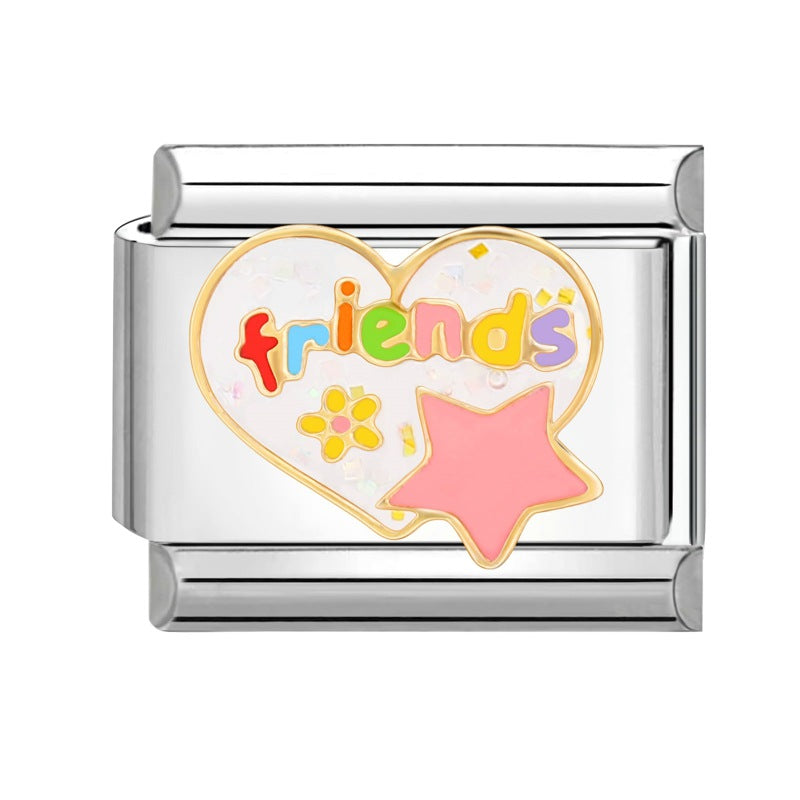 Wholesale Italian Charm Bracelet 9mm DIY Splicing Cartoon Cute Titanium Steel Composable Bracelet