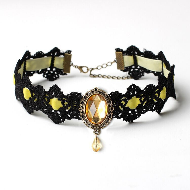 Wholesale Gothic Vintage Punk Lace Choker Necklace Alloy Jewelry Accessory Gift