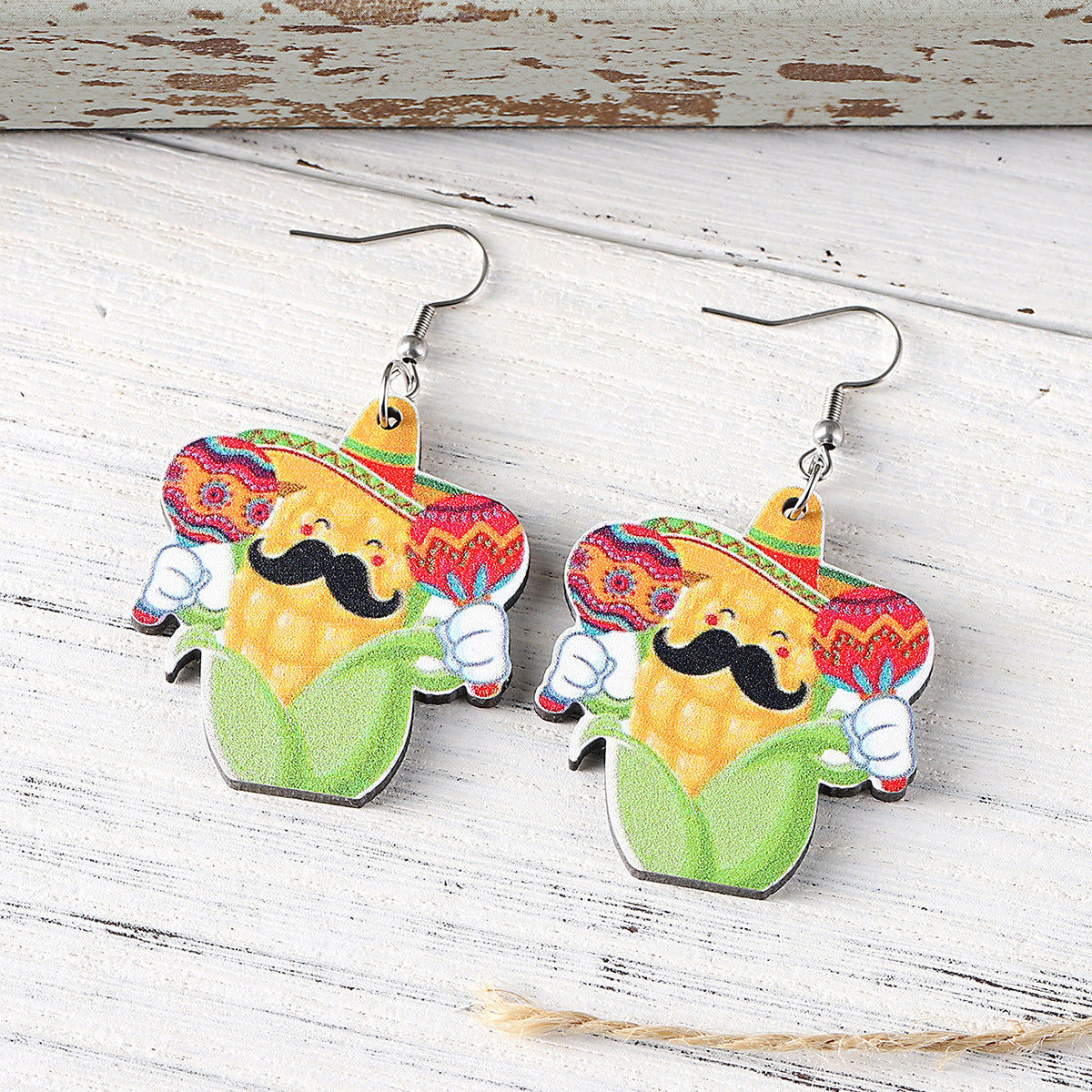 Wholesale  Mexico Fifth Festival of the Dead Cactus Skull Pendant Earrings