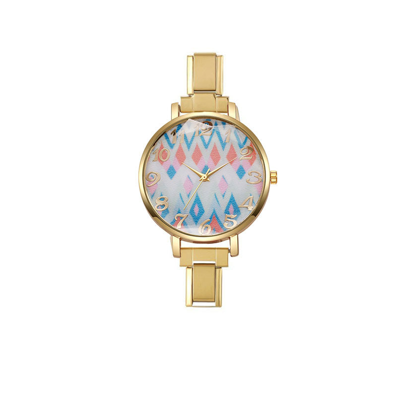 Wholesale Foreign Trade Colorful Bohemian Style Italian Modular Watch,  Ins-Style Stainless Steel Watch,  Women' s Dial Student Quartz Watch