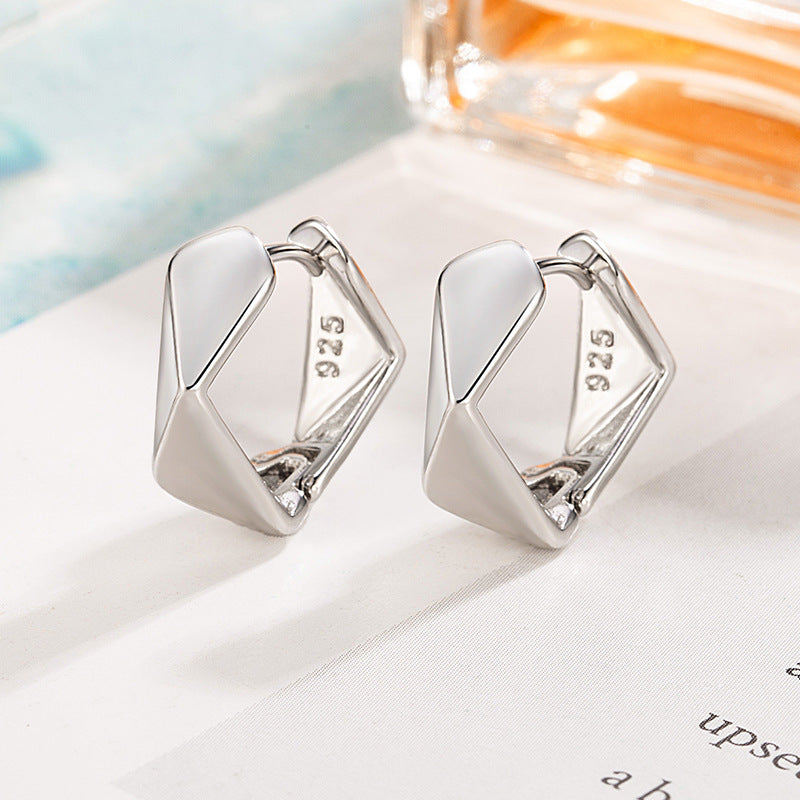 Wholesale S925 Sterling Silver  Irregular Three-dimensional Circle Earrings